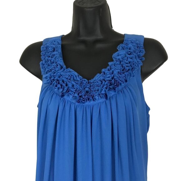 TED Baker Beautiful Blue  Ruffles Mini  Dress Size 2 - Picture 3 of 7